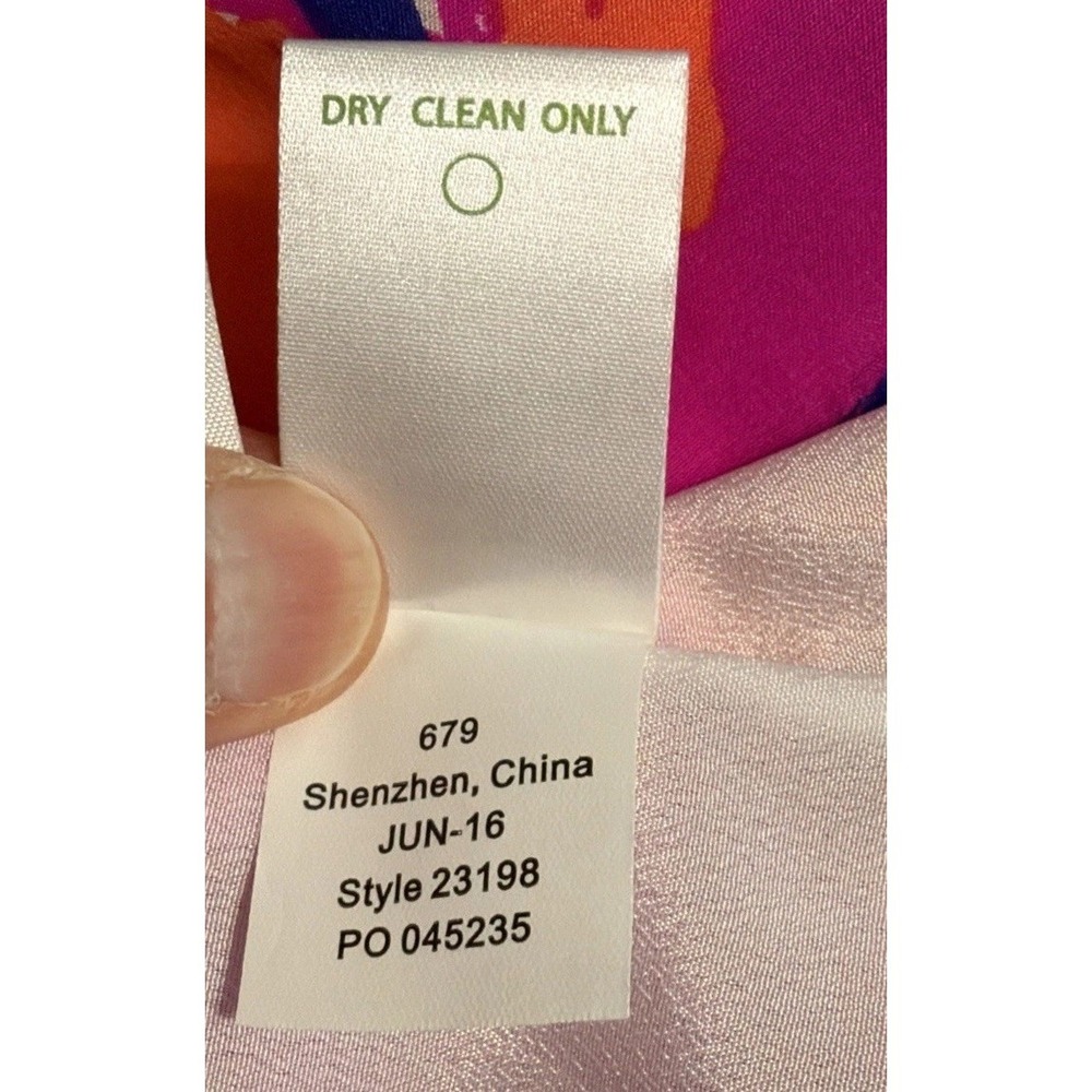 EUC Lilly Pulitzer Jackie 100% Silk Shift Swing Dress XL PLOOM BLOOM - Picture 7 of 7